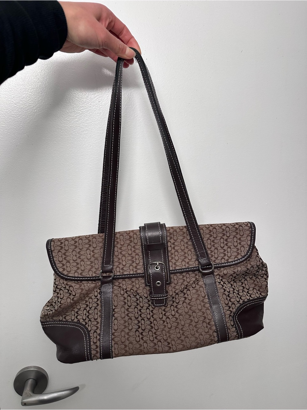 Vintage Coach Monogram Shoulder Bag